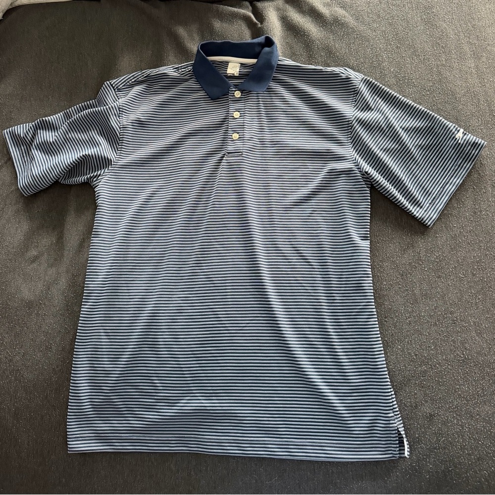 Men’s Slazenger Navy & White Striped Polo Shirt